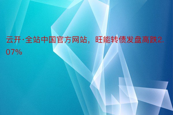 云开·全站中国官方网站，旺能转债发盘高跌2.07%